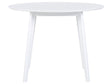 Dining Table White MDF ø 100 cm Round Top Wooden Legs Scandinavian Kitchen Table Beliani