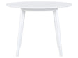 Dining Table White MDF  100 cm Round Top Wooden Legs Scandinavian Kitchen Table Beliani