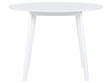 Dining Table White MDF  100 cm Round Top Wooden Legs Scandinavian Kitchen Table Beliani