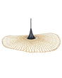 Pendant Lamp Light Wood Bamboo Oval Shade 60 cm Hanging Ceiling Lamp Beliani