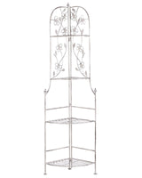 Garden Metal Corner Ladder Shelf Black Indoor Outdoor Bathroom Shelves for Plants  Beliani