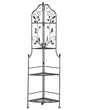 Garden Metal Corner Ladder Shelf Black Outdoor Indoor Bathroom Plant Shelves Beliani