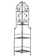 Garden Metal Corner Ladder Shelf Black Outdoor Indoor Bathroom Plant Shelves Beliani