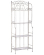 Plant Shelf Metal White 4 Shelves Garden Freestanding Outdoor Indoor Bathroom Garden Storage Beliani