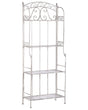 Plant Shelf Metal White 4 Shelves Garden Freestanding Outdoor Indoor Bathroom Garden Storage Beliani