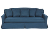 3 Seater Sofa Blue Polyester Fabric Skirted Loose Cushion Back Foam Filling Beliani