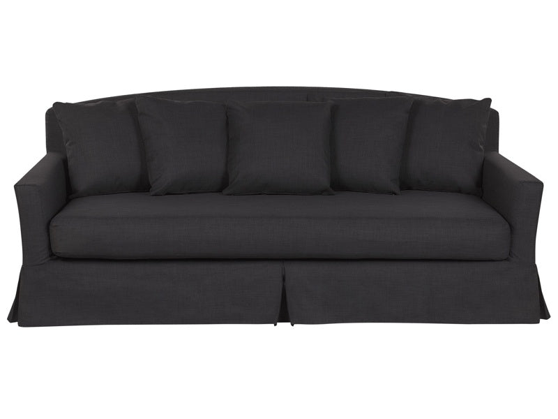 3 Seater Sofa Black Polyester Fabric Skirted Loose Cushion Back Foam Filling Beliani