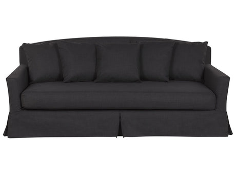 3 Seater Sofa Black Polyester Fabric Skirted Loose Cushion Back Foam Filling Beliani