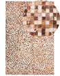 Area Rug Brown Cowhide Leather 140 x 200 cm Patchwork Handcrafted Modern Boho Beliani