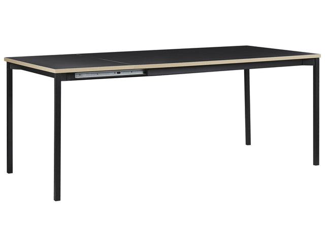 Extending Dining Table Black MDF 140/190 x 90 cm Modern Industrial Beliani