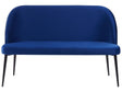 Kitchen Sofa Navy Blue Velvet Fabric Upholstery 2-Seater Metal Frame Black Legs Bench  Beliani