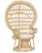Peacock Chair Beige Rattan 150 x 68 cm Wicker Indoor Outdoor Seat Pillow High Back Beliani