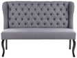 Kitchen Sofa Grey Polyester Fabric Upholstery 2-Seater Wingback Tufted  Black Cabriole Legs Beliani