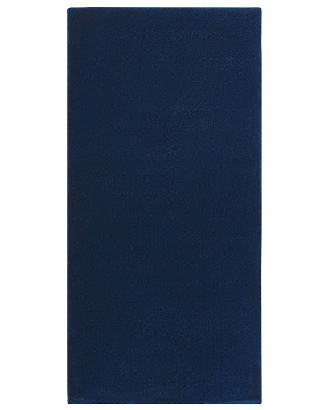 Rug Navy Blue Viscose 150 x 80 cm Hand Tufted Low Pile Modern Beliani