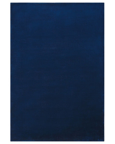 Rug Navy Blue Viscose 160 x 230 cm Hand Tufted Low Pile Modern Beliani