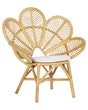 Peacock Chair Beige Rattan Cotton Seat Pad Garden Outdoor Indoor Boho Beliani