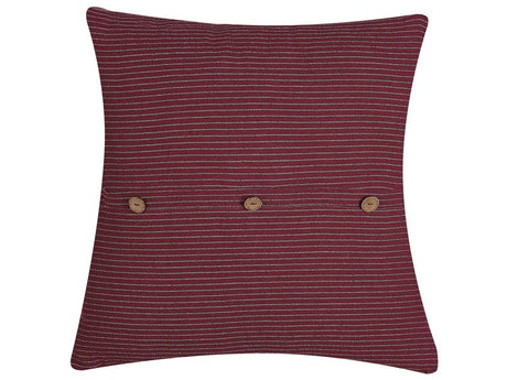 Decorative Cushion Red Striped Buttons Square 45 x 45 cm Modern Décor Campanula Beliani