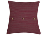 Decorative Cushion Red Striped Buttons Square 45 x 45 cm Modern Dcor Campanula Beliani