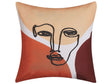 Decorative Cushion Multicolour Face Motif 45 x 45 cm Modern Décor Rubdekia Beliani