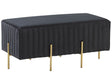 Bench Black Velvet Upholstered Gold Metal Legs 93 cm Glamour Living Room Bedroom Hallway Beliani