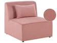 1-Seat Section Pink Corduroy Sofa Module Modern Single-Seat Beliani