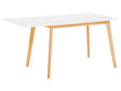 Dining Table White 120/155 x 80 cm Extending Drop Leaf Wooden Legs Scandinavian Minimalistic Beliani