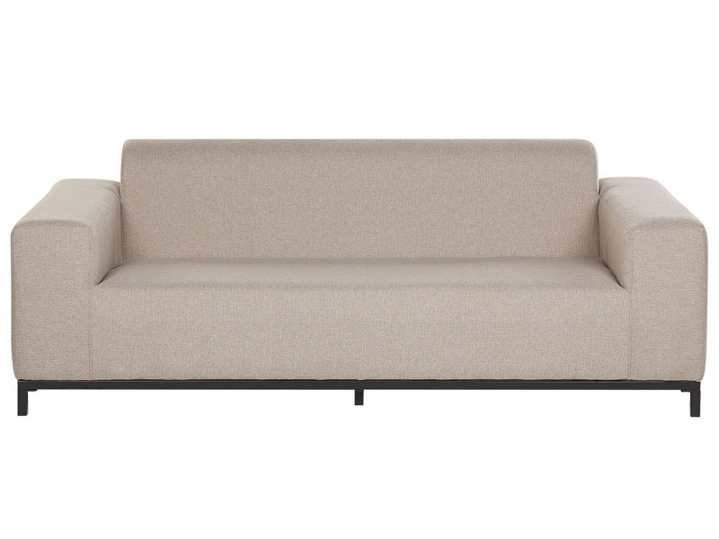 Garden Sofa Beige Fabric Black Aluminium Legs Upholstery Indoor Outdoor Furniture Weather Resistant Outdoor Beliani