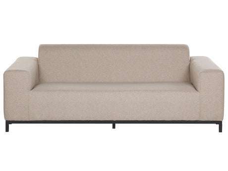 Garden Sofa Beige Fabric Black Aluminium Legs Upholstery Indoor Outdoor Furniture Weather Resistant Outdoor Beliani