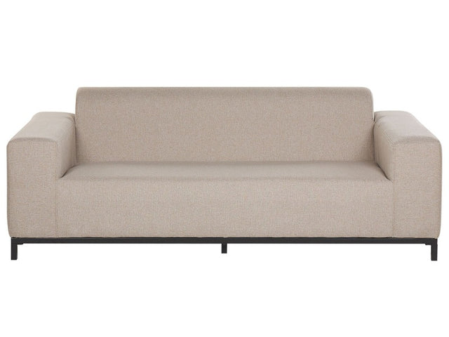 Garden Sofa Beige Fabric Black Aluminium Legs Upholstery Indoor Outdoor Furniture Weather Resistant Outdoor Beliani