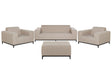 Garden Sofa Set Beige Fabric Upholstery with Ottoman 5 Seater Weather Resistant Outdoor Beliani