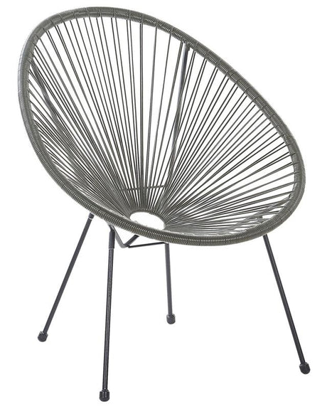 Garden Chair Dark Grey PE Rattan Papasan Modern Beliani