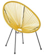 Garden Chair Yellow PE Rattan Papasan Modern Beliani