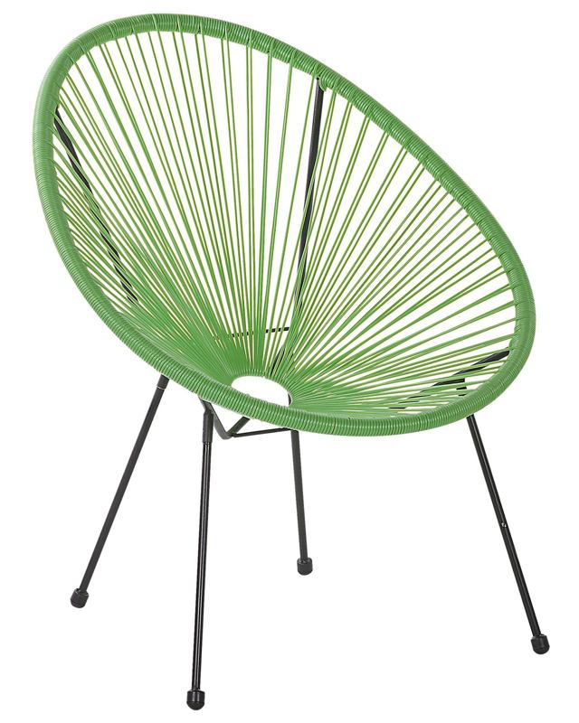 Garden Chair Green PE Rattan Papasan Modern Beliani