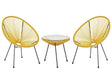 Bistro Set Yellow PE Rattan 3 Piece 2 Seater Modern Beliani