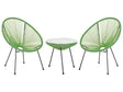 Bistro Set Green PE Rattan 3 Piece 2 Seater Modern Beliani