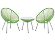 Bistro Set Green PE Rattan 3 Piece 2 Seater Modern Beliani