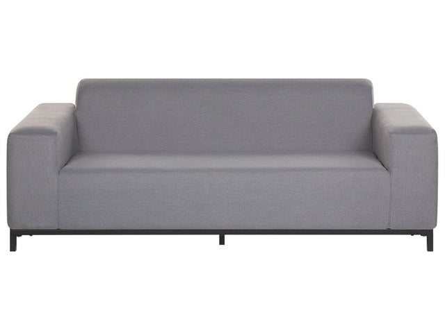 Garden Sofa Grey Fabric Upholstery Black Aluminium Legs Indoor Outdoor Furniture Weather Resistant Outdoor Beliani