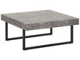 Square Coffee Table Industrial Style MDF Top with Concrete Finish Metal Legs with Caps 75 x 75 cm Beliani