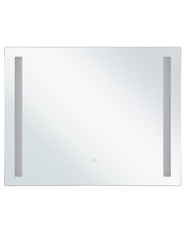 Wall Mirror with LED Transparent Glass 60 x 70 cm Rectangular Illuminated Beliani