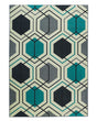 Area Rug Carpet Multicolour Polyester Fabric Geometric Linear Pattern Rectangular 140 x 200 cm  Beliani