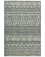 Rug Black and Grey Polyester 160 x 230 cm Low Pile Geometric Pattern  Beliani