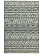 Rug Black and Grey Polyester 160 x 230 cm Low Pile Geometric Pattern  Beliani