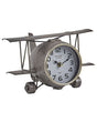 Table Clock Airplane Shape Metal Silver Vintage Beliani