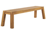 Garden 3-Seater Dining Bench Laminated Acacia Light Wood Seat Rustic Country Garden Outdoor Indoor Modern Design Beliani