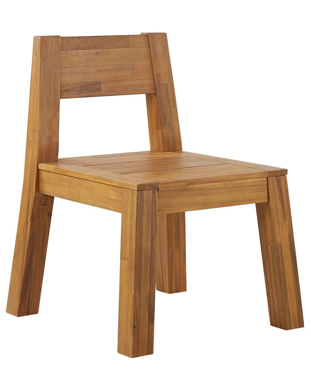 Garden Chair Laminated Acacia Wood Indoor Outdoor Rustic Design Beliani