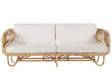 Sofa Beige Natural Rattan 2-Seater with Cotton Cushions Wicker Boho Design Beliani