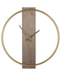 Wall Clock Gold Round ø 47 cm Solid Wood Handmade Face Glam Rustic Minimalist Beliani