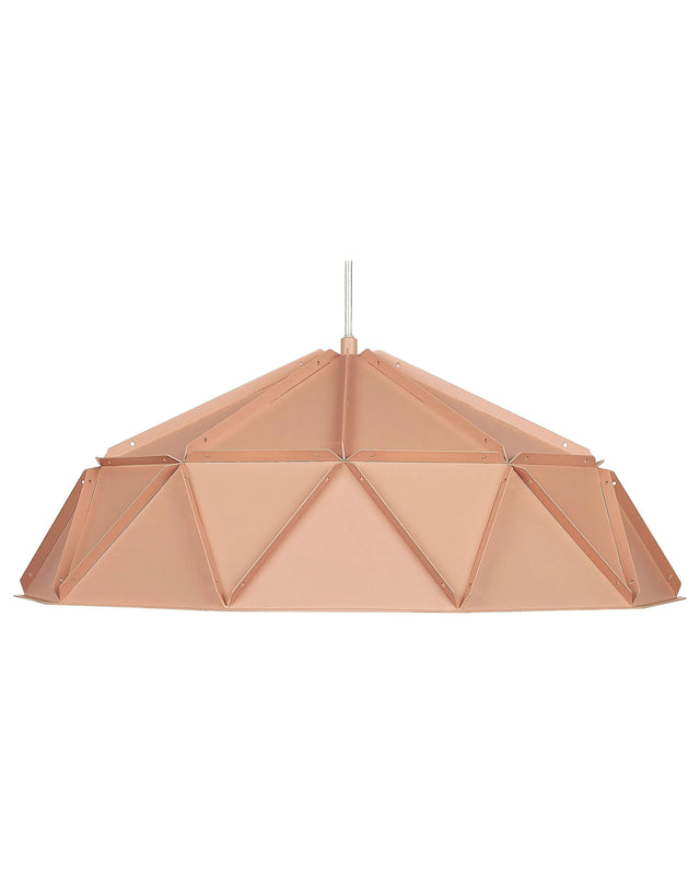 Pendant Lamp Pink Metal Geometrical Shape 1 Light Modern Beliani
