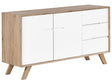 Sideboard White Light Wood 3 Drawers 2 Cabinets Modern Design Scandinavian Beliani