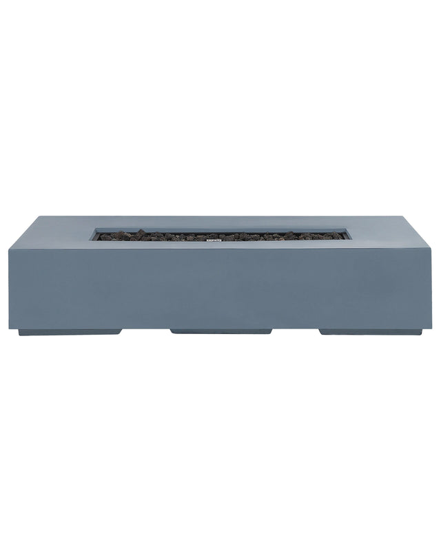 Fire Pit Grey 143 x 71 cm Propane Patio Heater Rectangular Beliani